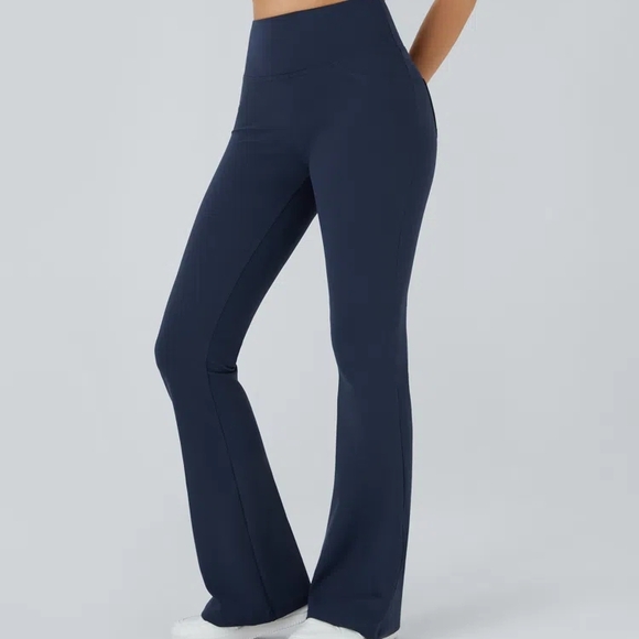 Women's Midnight Blue Flare Pants - Picture 2 of 11